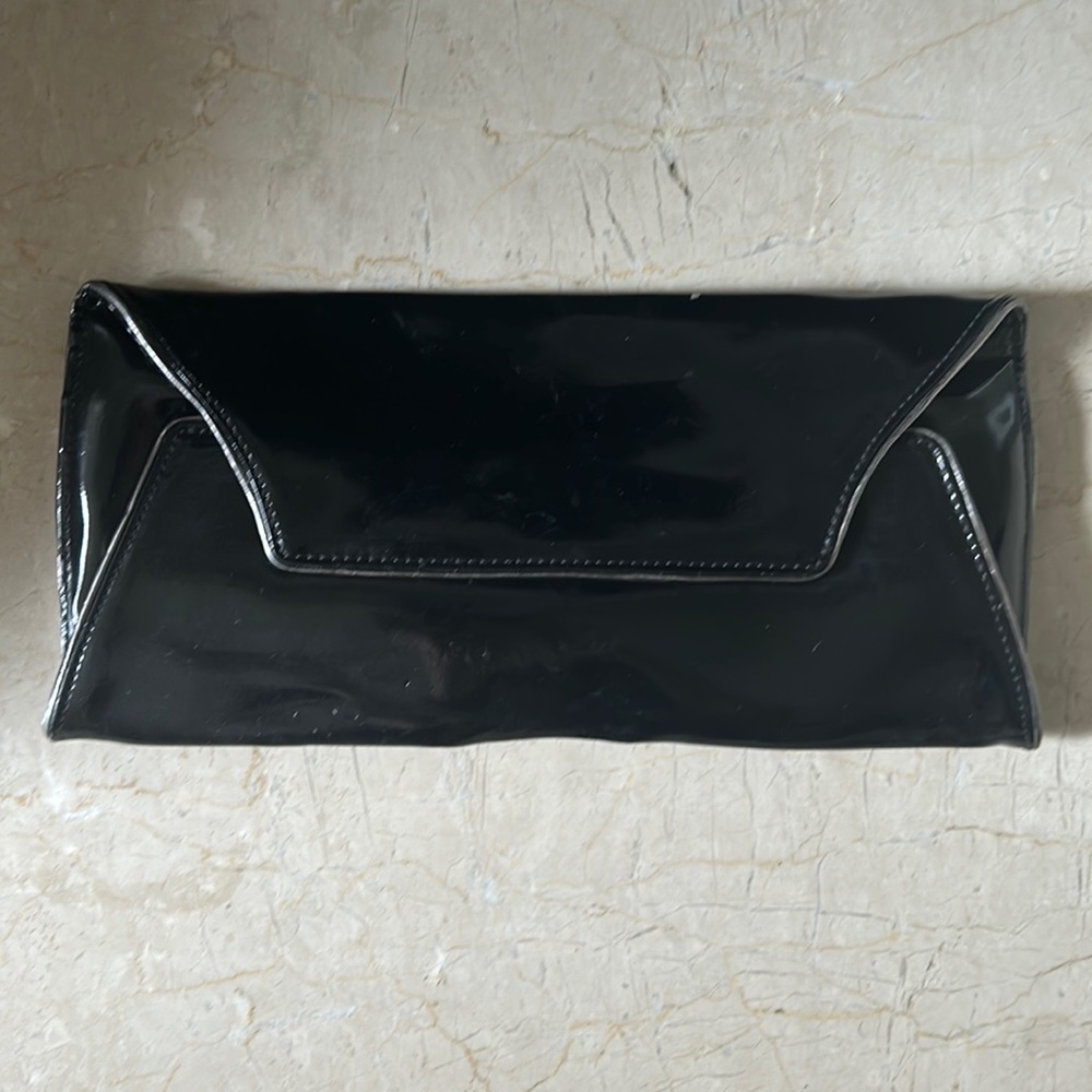 Laila Rowe Faux Patent Leather Envelope Clutch